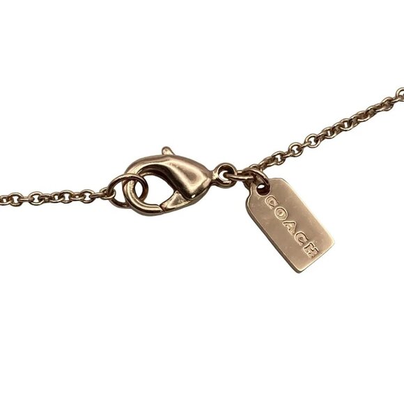 Auth COACH - Rose Gold Cream Hardware Necklace - Picture 2 of 4